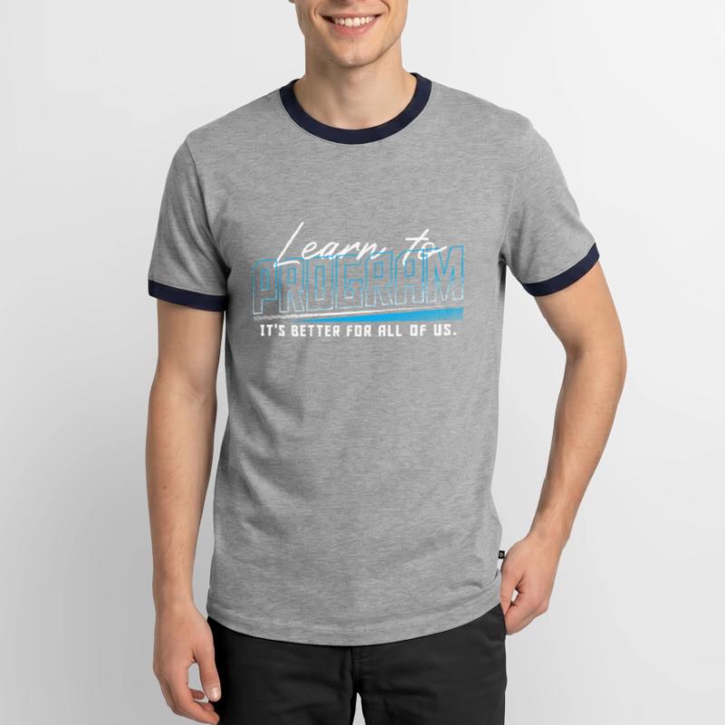 HTML Binärcode Hacking Programmierer Männer Kontrast-T-Shirt