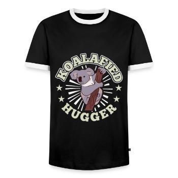 Koala Bär Koalafied - Männer Kontrast-T-Shirt - Schwarz/Weiß - Vorne - AI Model Female 172 light (172cm) & AI Model Male 178 light (178cm)