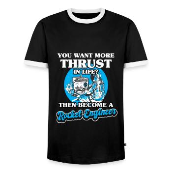 Science Astronautes spatiaux Techniciens de fusée - T-shirt contrasté Homme - noir/blanc - Devant - AI Model Female 172 light (172cm) & AI Model Male 178 light (178cm)