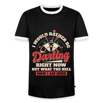 Joueur de fléchettes de fléchettes Gamer - T-shirt contrasté Homme - noir/blanc - Devant - AI Model Female 172 light (172cm) & AI Model Male 178 light (178cm)