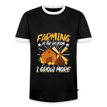 Agriculture Agriculteur Éleveur de bovins Agriculteur - T-shirt contrasté Homme - noir/blanc - Devant - AI Model Female 172 light (172cm) & AI Model Male 178 light (178cm)