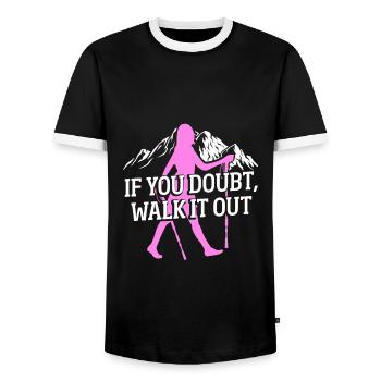Berg Fitness Nordic Walker Skifahrer - Männer Kontrast-T-Shirt - Schwarz/Weiß - Vorne - AI Model Female 172 light (172cm) & AI Model Male 178 light (178cm)