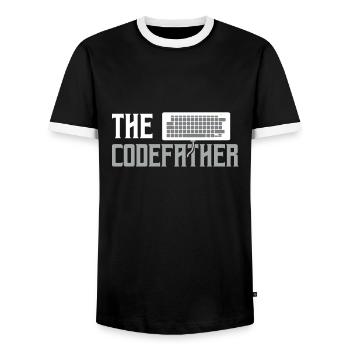 Software Programming Developer - Men's Ringer Shirt - black/white - Front - AI Model Female 172 light (172cm) & AI Model Male 178 light (178cm)