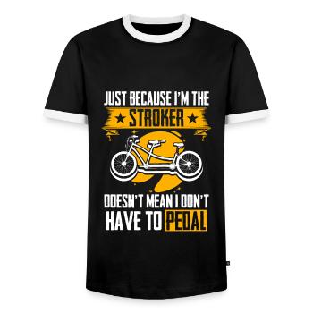 Cycling Bike Biker Two-seater Cycling - Men's Ringer Shirt - black/white - Front - AI Model Female 172 light (172cm) & AI Model Male 178 light (178cm)
