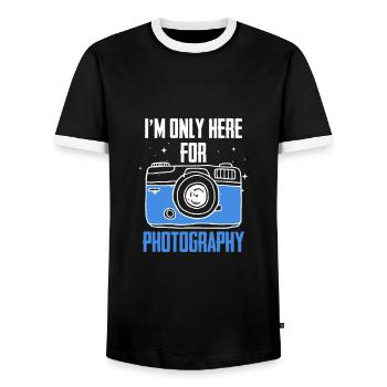 Caméra spatiale d’astrophotographie - T-shirt contrasté Homme - noir/blanc - Devant - AI Model Female 172 light (172cm) & AI Model Male 178 light (178cm)