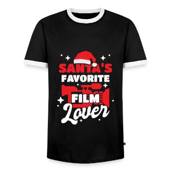 Lover Film lover Cinephile Cinematography - Men's Ringer Shirt - black/white - Front - AI Model Female 172 light (172cm) & AI Model Male 178 light (178cm)