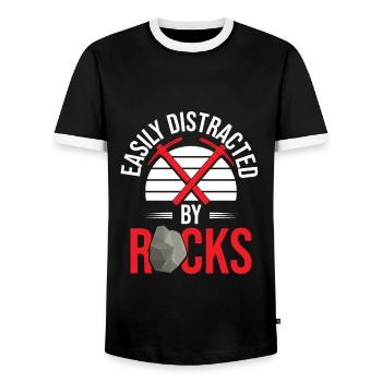 Géologue Géologie Collecteur de roches - T-shirt contrasté Homme - noir/blanc - Devant - AI Model Female 172 light (172cm) & AI Model Male 178 light (178cm)