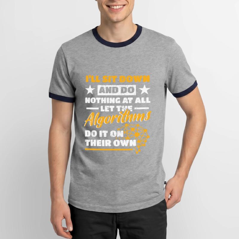 Algorithmen Computerprogrammierer Roboteringenieur Männer Kontrast-T-Shirt