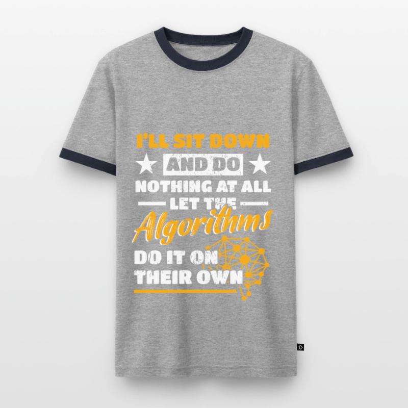 Algorithmen Computerprogrammierer Roboteringenieur Männer Kontrast-T-Shirt