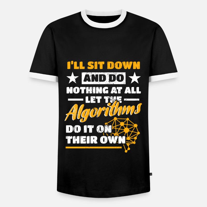 Algorithmen Computerprogrammierer Roboteringenieur - Männer Kontrast-T-Shirt - Schwarz/Weiß