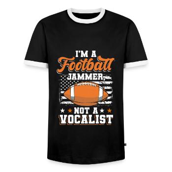 Joueurs de football - T-shirt contrasté Homme - noir/blanc - Devant - AI Model Female 172 light (172cm) & AI Model Male 178 light (178cm)