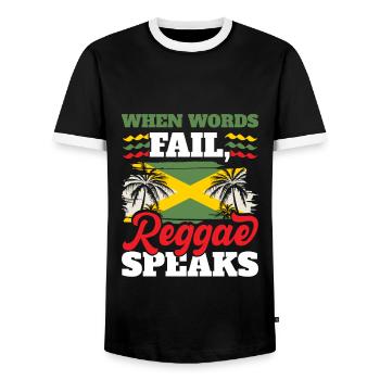 Jamaïcain Rastafari Punk Rap Rastafari Rastafarian - T-shirt contrasté Homme - noir/blanc - Devant - AI Model Female 172 light (172cm) & AI Model Male 178 light (178cm)