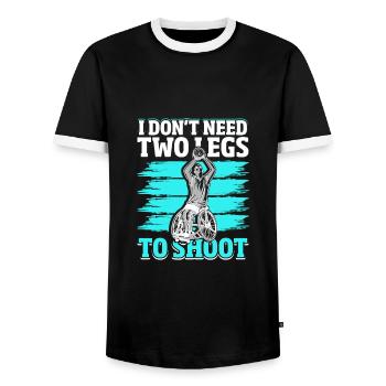 Fauteuil roulant de basketball - T-shirt contrasté Homme - noir/blanc - Devant - AI Model Female 172 light (172cm) & AI Model Male 178 light (178cm)