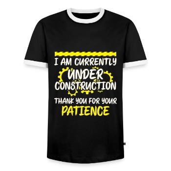 Worker Carpenter Concrete Worker Engineer - Men's Ringer Shirt - black/white - Front - AI Model Female 172 light (172cm) & AI Model Male 178 light (178cm)