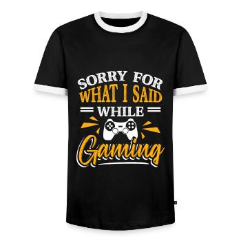 Computer Games Video Game Fans Gamer - Men's Ringer Shirt - black/white - Front - AI Model Female 172 light (172cm) & AI Model Male 178 light (178cm)