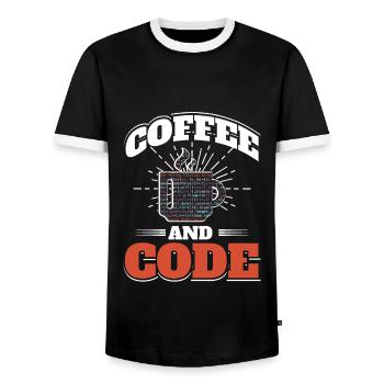 Software Computer Developer - Men's Ringer Shirt - black/white - Front - AI Model Female 172 light (172cm) & AI Model Male 178 light (178cm)