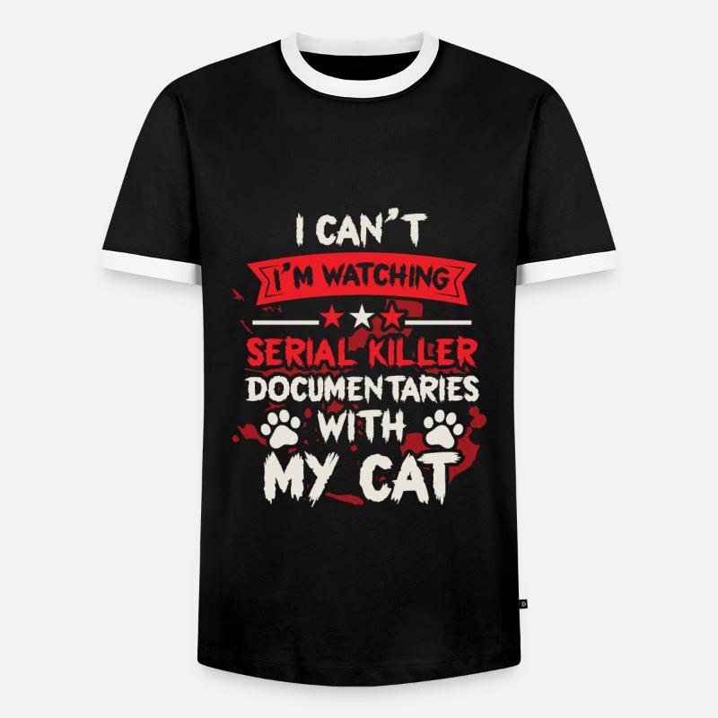 Documentary Kitty Cat Lover - Men's Ringer Shirt - black/white