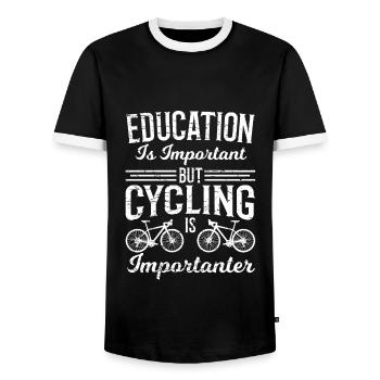 Vélo de route Vélo Cyclisme VTT - T-shirt contrasté Homme - noir/blanc - Devant - AI Model Female 172 light (172cm) & AI Model Male 178 light (178cm)