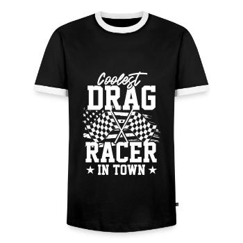 Mechanic Burnout Motorsport Auto Enthusiast - Men's Ringer Shirt - black/white - Front - AI Model Female 172 light (172cm) & AI Model Male 178 light (178cm)
