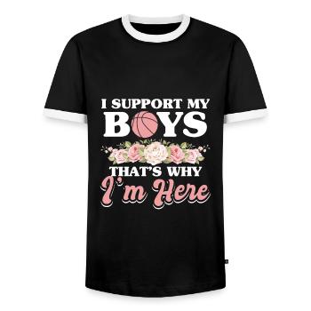 Baseball Mama Proud Mom - Men's Ringer Shirt - black/white - Front - AI Model Female 172 light (172cm) & AI Model Male 178 light (178cm)