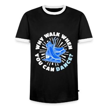 Ice skating Figure skating - Men's Ringer Shirt - black/white - Front - AI Model Female 172 light (172cm) & AI Model Male 178 light (178cm)