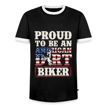 Motocross Enduro Off Road Dirt Biker - T-shirt contrasté Homme - noir/blanc - Devant - AI Model Female 172 light (172cm) & AI Model Male 178 light (178cm)