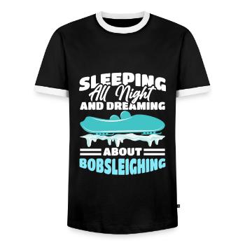 Bob Sledge - Men's Ringer Shirt - black/white - Front - AI Model Female 172 light (172cm) & AI Model Male 178 light (178cm)