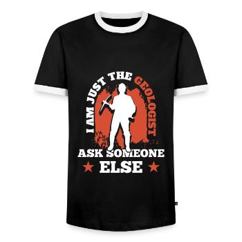 Geologe Gestein - Männer Kontrast-T-Shirt - Schwarz/Weiß - Vorne - AI Model Female 172 light (172cm) & AI Model Male 178 light (178cm)