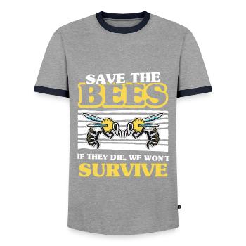 Imkerei Rettet die Bienen Umwelt Imker - Männer Kontrast-T-Shirt - Grau/Navy  - Vorne - AI Model Female 172 light (172cm) & AI Model Male 178 light (178cm)