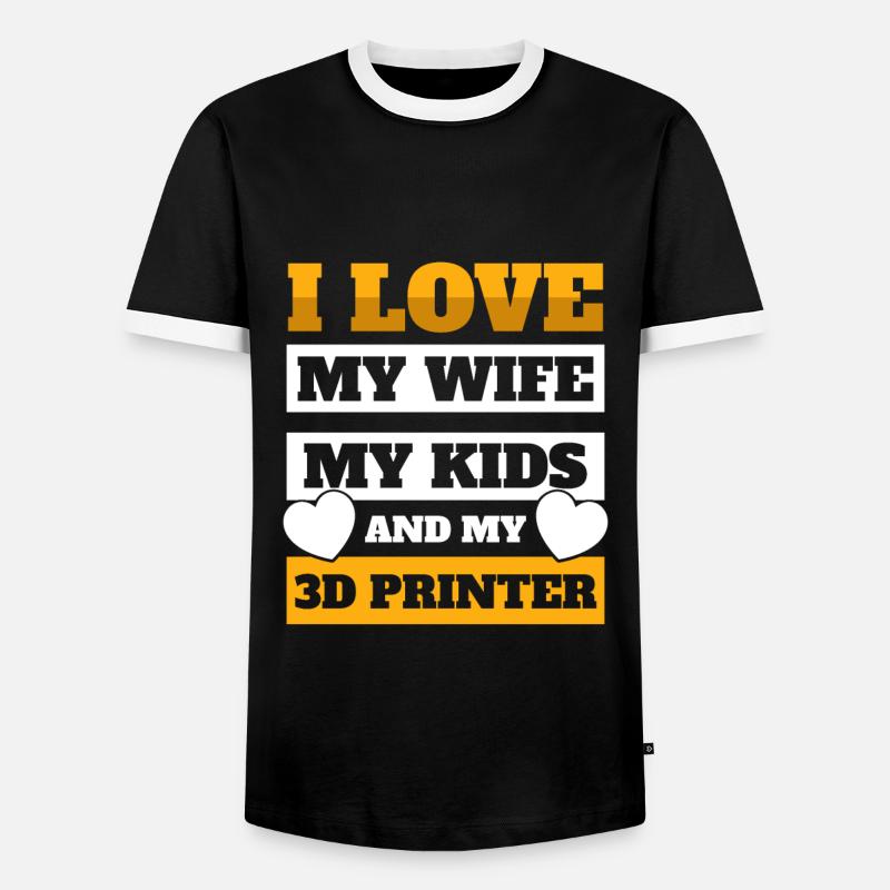 3D Druckmaschine 3D Drucker - Männer Kontrast-T-Shirt - Schwarz/Weiß