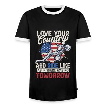 Motocross Enduro Dirt Bike Dad - Männer Kontrast-T-Shirt - Schwarz/Weiß - Vorne - AI Model Female 172 light (172cm) & AI Model Male 178 light (178cm)