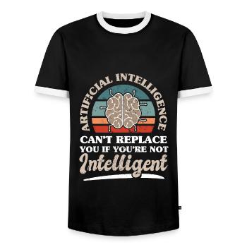 AI Technologie Informatik Software Ingenieur - Männer Kontrast-T-Shirt - Schwarz/Weiß - Vorne - AI Model Female 172 light (172cm) & AI Model Male 178 light (178cm)