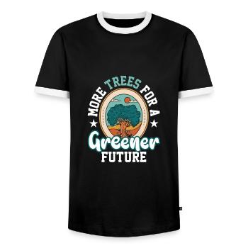 Arbres Sensibilisation à l’environnement Jour de la Terre Arboriculteurs - T-shirt contrasté Homme - noir/blanc - Devant - AI Model Female 172 light (172cm) & AI Model Male 178 light (178cm)