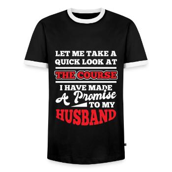 Running Ultramarathon - Men's Ringer Shirt - black/white - Front - AI Model Female 172 light (172cm) & AI Model Male 178 light (178cm)