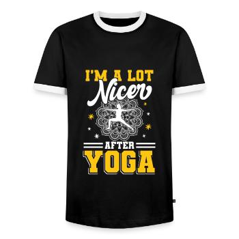 Meditation Zen Mindfulness Exercises Yogini - Men's Ringer Shirt - black/white - Front - AI Model Female 172 light (172cm) & AI Model Male 178 light (178cm)