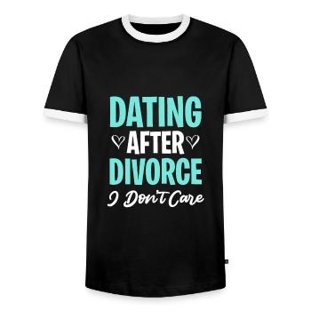 Adultère nouvellement divorcé Divorcé - T-shirt contrasté Homme - noir/blanc - Devant - AI Model Female 172 light (172cm) & AI Model Male 178 light (178cm)