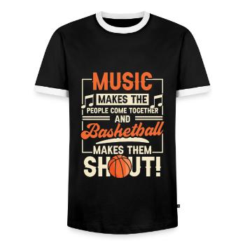 Game Sports Music Player Musical Fan - Men's Ringer Shirt - black/white - Front - AI Model Female 172 light (172cm) & AI Model Male 178 light (178cm)