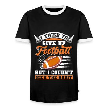 Citation de football - T-shirt contrasté Homme - noir/blanc - Devant - AI Model Female 172 light (172cm) & AI Model Male 178 light (178cm)