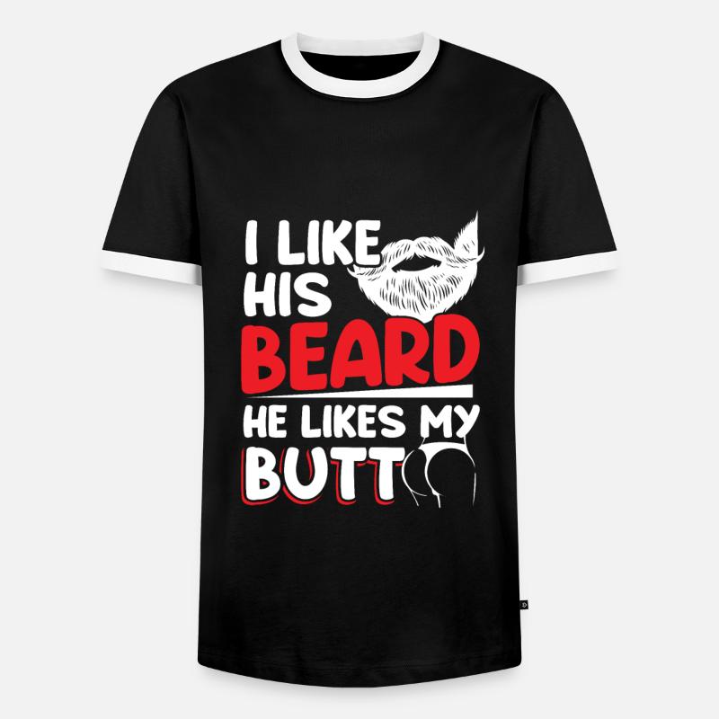 Couples Relationship Beard Lovers - Men's Ringer Shirt - black/white