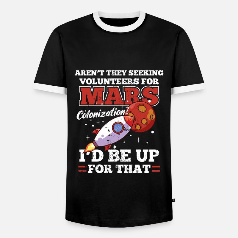 Mars Colonization Astronaut Space - Men's Ringer Shirt - black/white