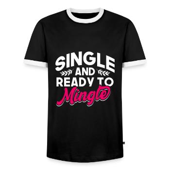 Coeur Anti Saint-Valentin Hater - T-shirt contrasté Homme - noir/blanc - Devant - AI Model Female 172 light (172cm) & AI Model Male 178 light (178cm)