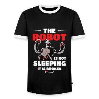 Robotics Robot Engineer - Men's Ringer Shirt - black/white - Front - AI Model Female 172 light (172cm) & AI Model Male 178 light (178cm)