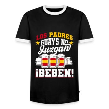 Papa Daddy espagnol Meilleur papa - T-shirt contrasté Homme - noir/blanc - Devant - AI Model Female 172 light (172cm) & AI Model Male 178 light (178cm)