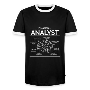 Financial Analyst Financial Analyst - Men's Ringer Shirt - black/white - Front - AI Model Female 172 light (172cm) & AI Model Male 178 light (178cm)