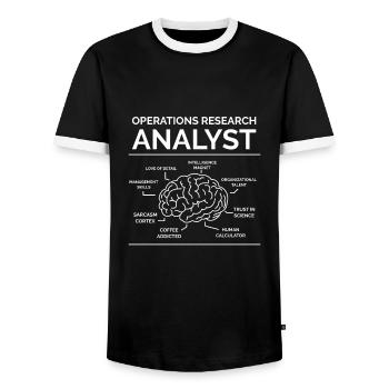 Farm Research Analyst - Men's Ringer Shirt - black/white - Front - AI Model Female 172 light (172cm) & AI Model Male 178 light (178cm)
