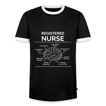 Infirmier - T-shirt contrasté Homme - noir/blanc - Devant - AI Model Female 172 light (172cm) & AI Model Male 178 light (178cm)