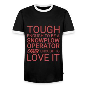 Snowplow Operator Crazy - Men's Ringer Shirt - black/white - Front - AI Model Female 172 light (172cm) & AI Model Male 178 light (178cm)