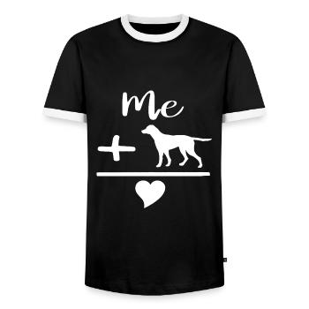 Me And My Dog - Men's Ringer Shirt - black/white - Front - AI Model Female 172 light (172cm) & AI Model Male 178 light (178cm)