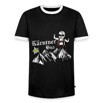Kärnten Seen Kärntner Nudel Bua Lausbua Geschenk - Männer Kontrast-T-Shirt - Schwarz/Weiß - Vorne - AI Model Female 172 light (172cm) & AI Model Male 178 light (178cm)