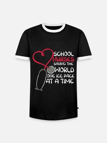 School Nurse Gift - Men's Ringer Shirt - black/white